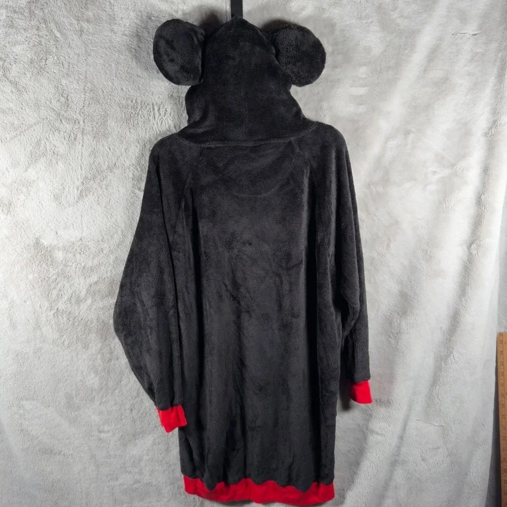 Disney Mickey Mouse Plush Fleece Oversized Hoodie Sleep Shirt‎ Black Red Small - Picture 10 of 10